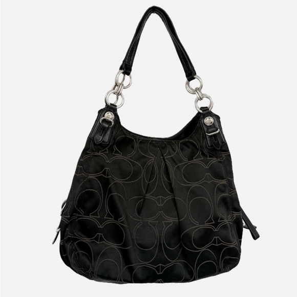 Coach Signature Maggie Mia Sateen Hobo Bag - Picture 1 of 10